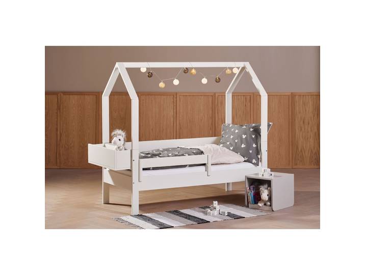Kinderbett Leba weiss Buche 70 x 160 cm - Material: Buche massiv, MDF - Kinderbett