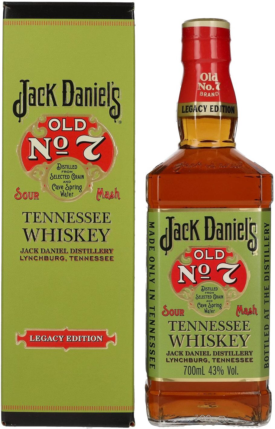 Jack Daniel's Sour Mash Tennessee Whiskey LEGACY EDITION No. 1 - GREEN DESIGN 43% Vol. 0,7l in Geschenkbox