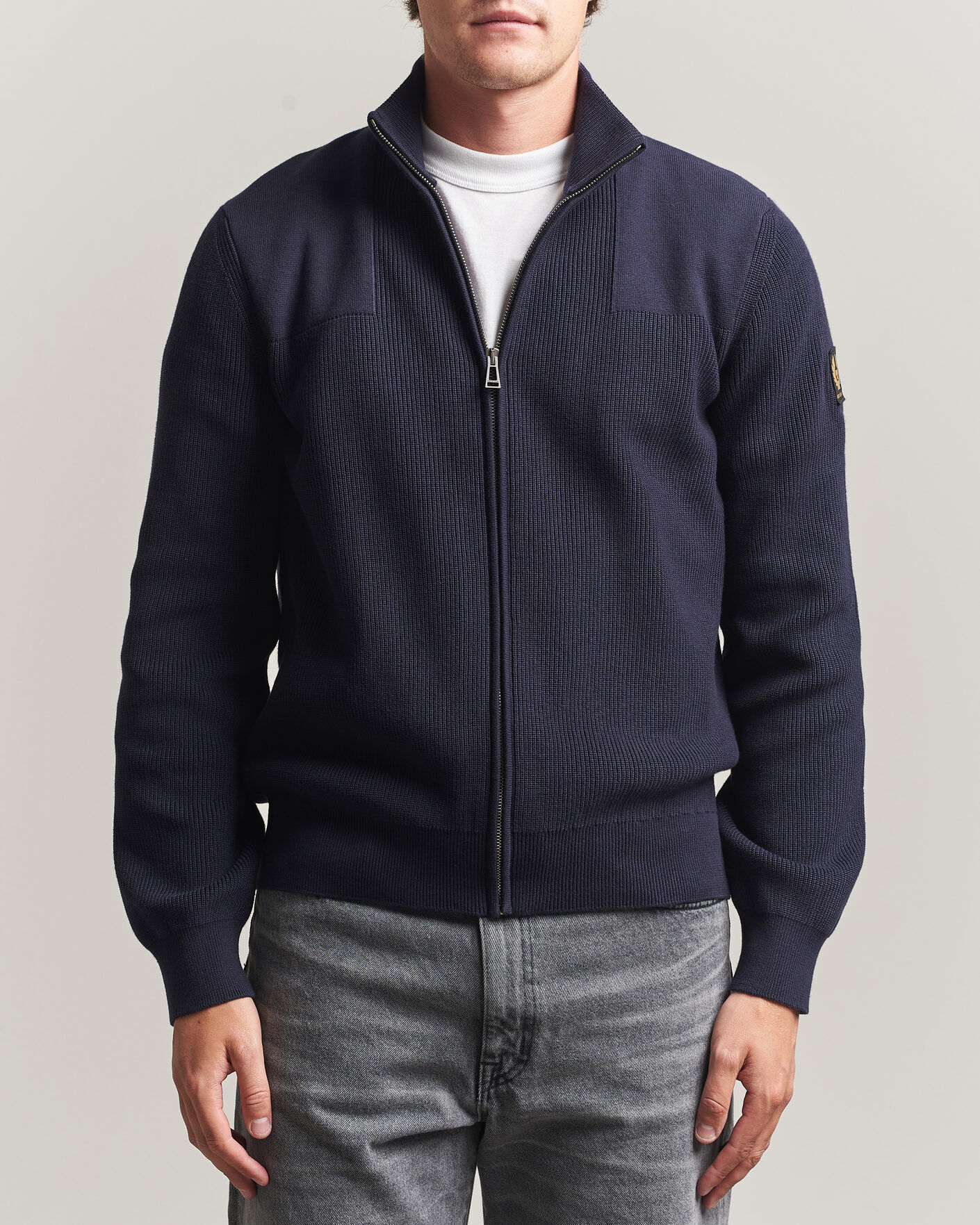 Belstaff Commander Knitted Full Zip Dark Ink men XL Blå