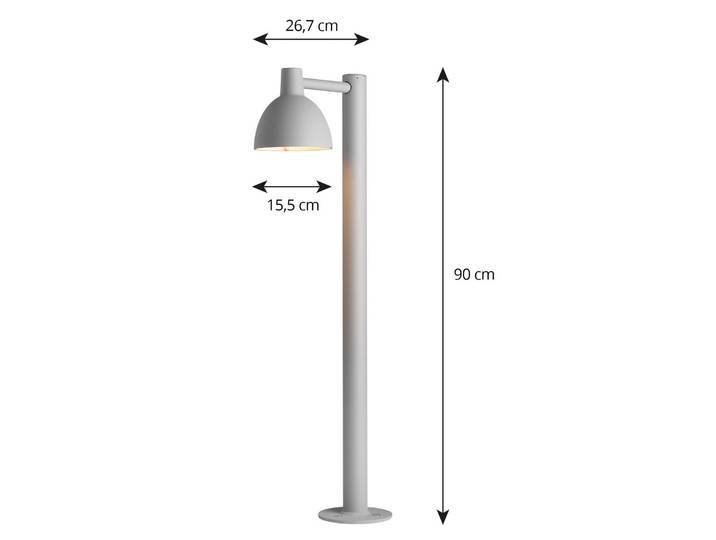 Louis Poulsen Wegeleuchte Toldbod, alu / grau / zink, Aluminium, Design, Außenleuchte