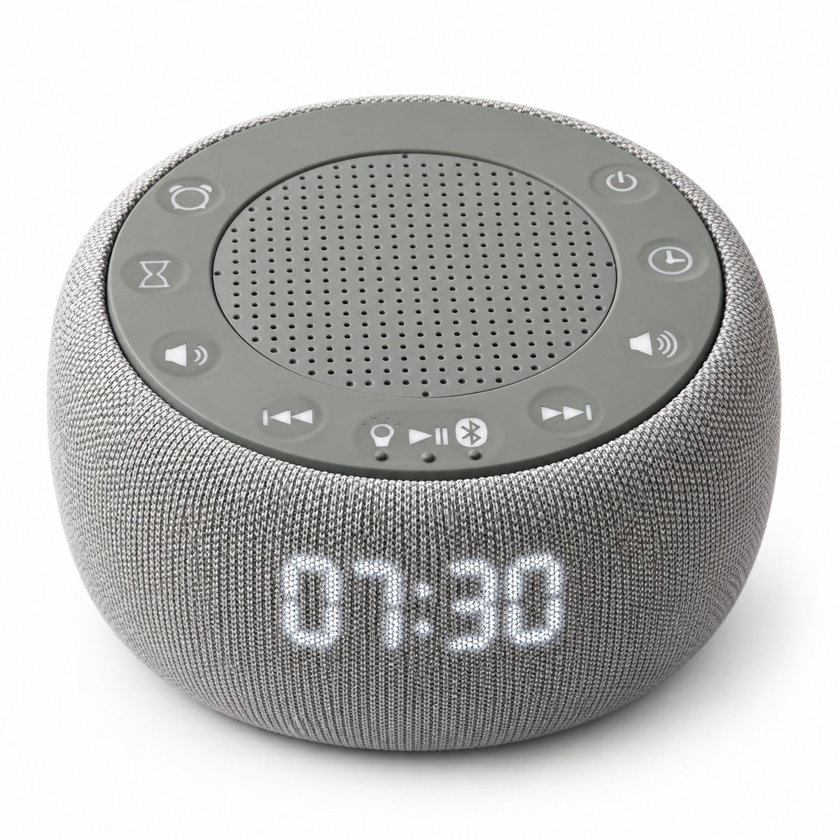 Bobypet Wekker met White Noise Machine en Bluetooth Speaker - Grijs
