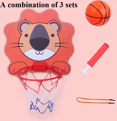 Inspire Essentials Dinosaur Basketball Toy For Toddlers With Suction Cup Ball Game For Indoor And Outdoor Play 3pcs lion