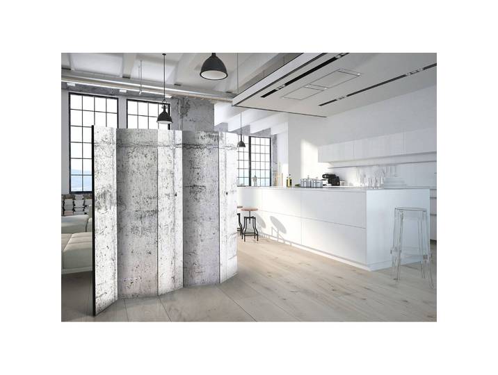 Paravent Concrete Wall Fleece Grau 225 x 172cm 5-teilig