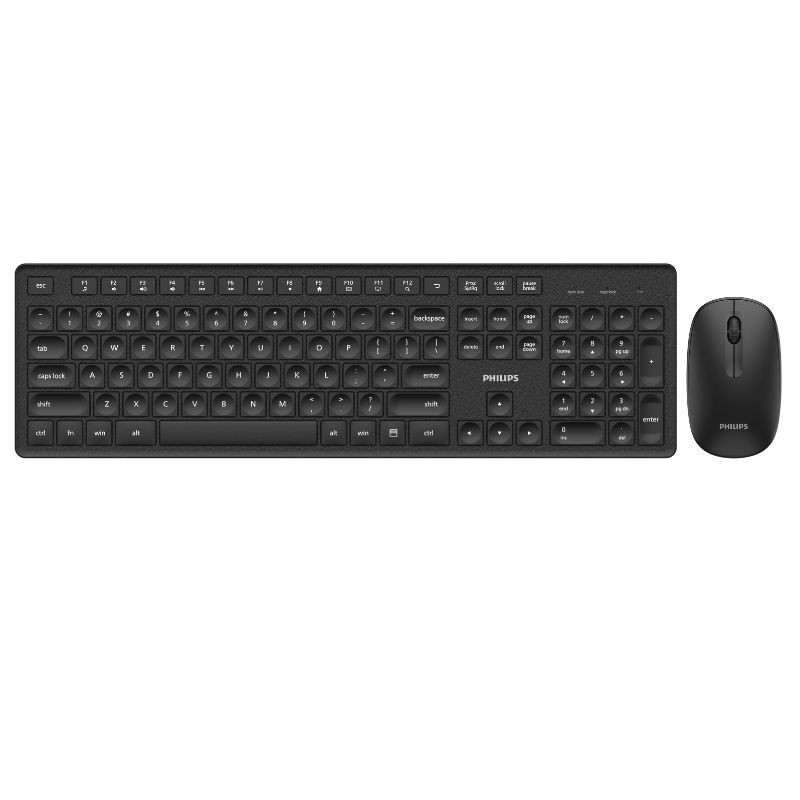 Philips draadloze bureauset met toetsenbord en muis, UK lay-out (QWERTY), zwart, SPT6318B/05