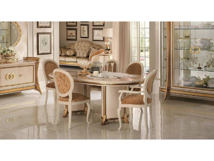 JVmoebel Essgruppe Elegantes Barock-Set aus Holz mit ergonomischen Stühlen und Tisch, (6-tlg), Made in Europa