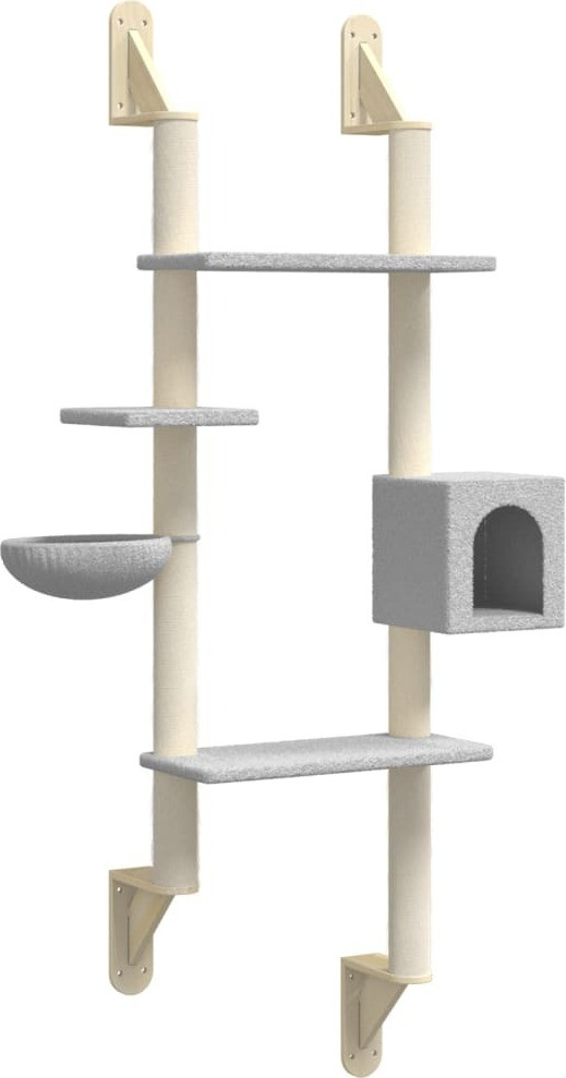 Syfax Kattenmeubel lichtgrijs met krabpaal, 180 cm