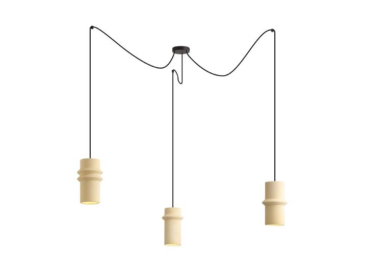 Suspension rétro beige 3 lumières - Monti