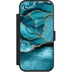 Nivocase Klapphülle für Apple iPhone Air Handyhülle aus Kunst Leder NIVOflip schwarz Edelstein Glitzer Look (Apple iPhone Air), Smartphone Hülle, Schwarz