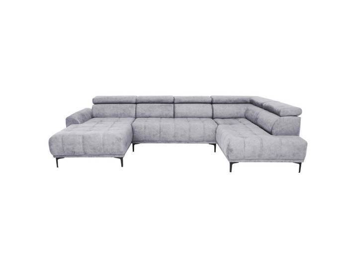 Stylife Wohnlandschaft, Hellgrau, Metall, 4-Sitzer, U-Form, 340x191 cm, Typenauswahl, Stoffauswahl, seitenverkehrt erhältlich, Hocker erhältlich, Wohnzimmer, Sofas & Couches, Wohnlandschaften, Wohnlandschaft U-Form