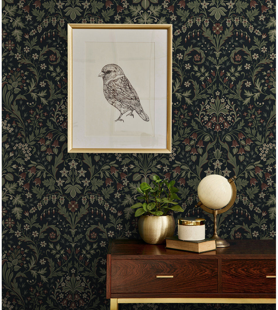 Lark Manor Filigree Floral Vintage Peel And Stick Wallpaper Blue 548cm L