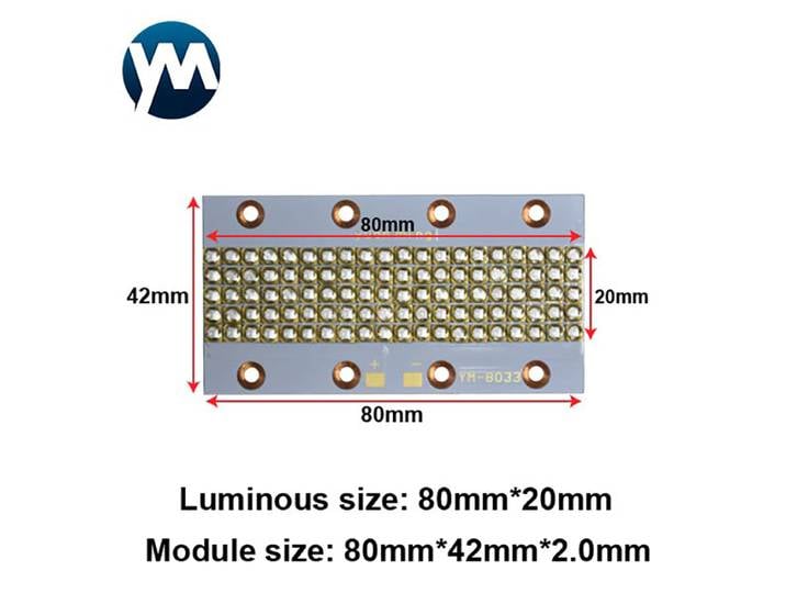 Lampe LED UV pour le Durcissement de la Colle d'Encre d'Impression, 300W, 365nm, 385nm, 395nm, 405nm