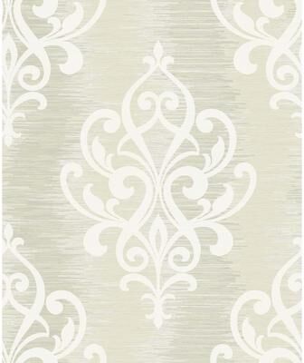 Seabrook Designs Ikebukuro Stria Damask Non-Woven Unpasted Wallpaper