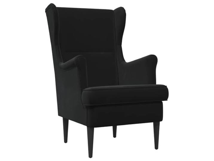 Schwarzer Sessel Samt Velour mit Metallrahmen und Beine aus Kautschukholz Ersatzkissen, stabile Konstruktion, modernes Design, für Wohnzimmer und Schlafzimmer