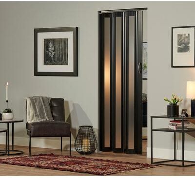 Spectrum Homestyle Metro Black Frosted PVC 36-inch Folding Door