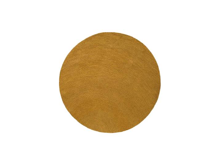 Handgetufteter, runder Designer Wollteppich „Decor Echo“, verschiedene Grössen Ocker BRINK & CAMPMAN