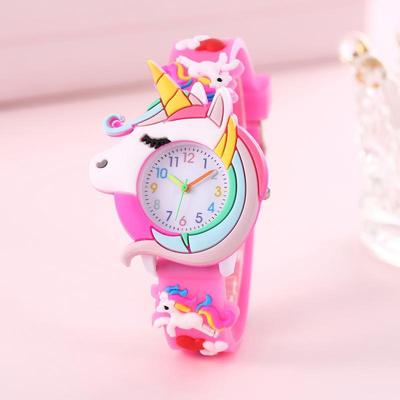 Uplifted Trends Rainbow Cloud Silicone Band Childrens Watch Cute Cartoon Quartz Watch For Boys & Girls rose