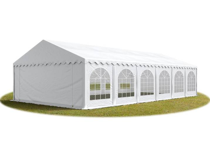 TOOLPORT Tente Barnum de Réception 5x12 m Bâches PVC 750 N blanc Cadre de Sol Jardin