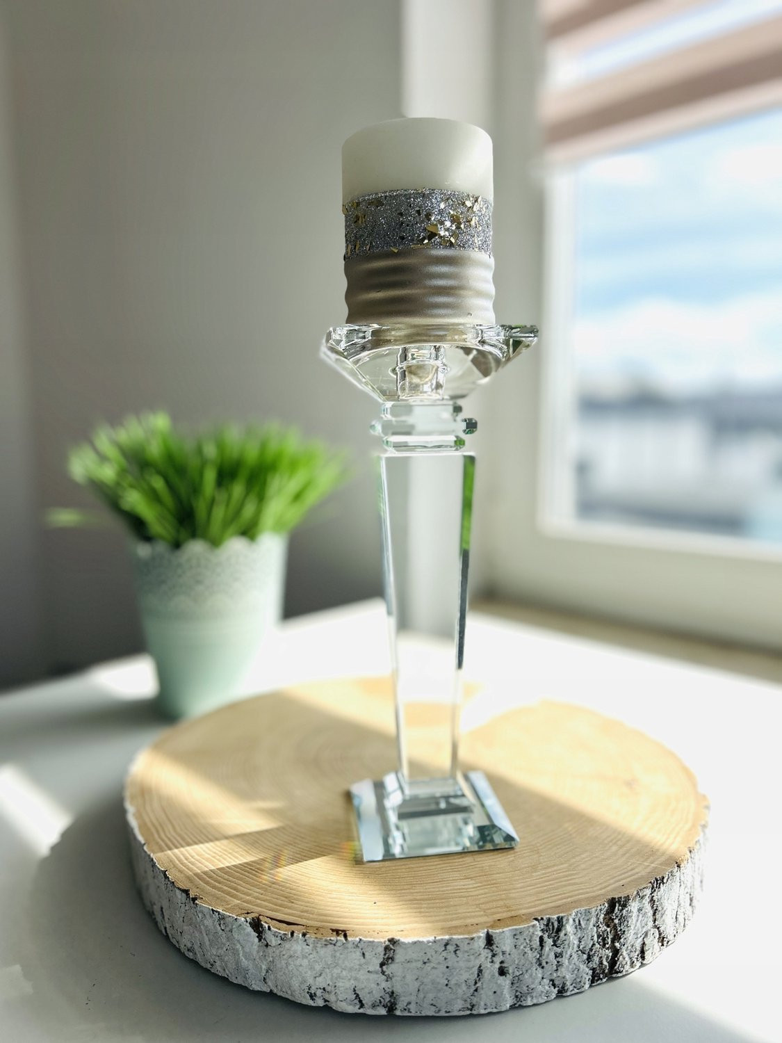 Kristallen Kandelaar Transparant Glamour Stijl Hoogte: 24 cm