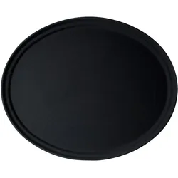 Cambro Camtread ovales rutschfestes Fiberglas Tablett schwarz 68,5x56cm