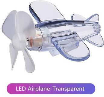 Discount Dollar Deals Wind Powered LED Airplane Ornament For Motorcycles, Handbar Car Rearview Mirror, Rotating LED Lights Decoration white