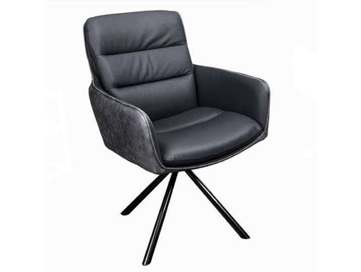 Stuhl BIG GEORGE - 88cm - anthrazit - Microfaser Echtleder drehbar Armlehne hoher Komfort, pflegeleicht, langlebig, stabil, Esszimmerstuhl, Design, Eyecatcher