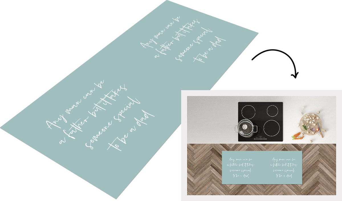 Keukenloper Vinyl met Papa Quote - 120 x 50 cm