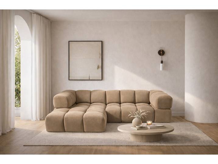 Kaiser Möbel Ecksofa luxuriöses Velours-Sofa im Stoff Bluvel modernes AVERRO, Premium-Velours Bluvel,Weiche abgerundete „Bubble“-Formen