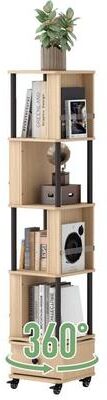 No "5 Tier Rotating Bookshelf with Wheels - 12.2""D x 12.2""W x 59""H"