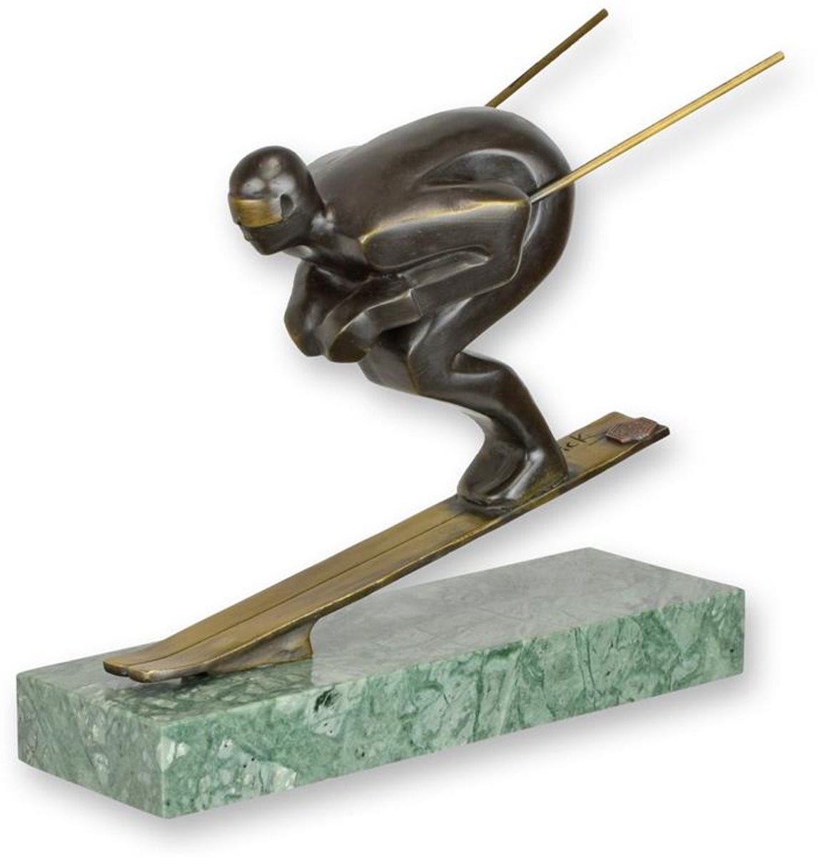 Bronzen sculptuur Skier met een hoogte van 19,7 cm