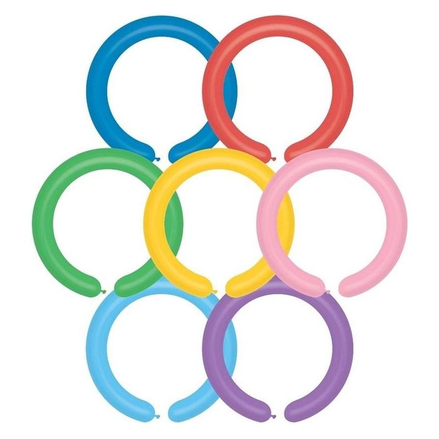 Gemar Modellierballons Makronen Bunt Mix, D4, L. 140 cm, Dia. 5 cm, 100 Stk. (100x) (492509)