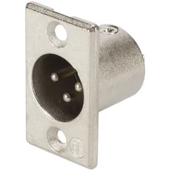 NEUTRIK® XLR, 3-pol , Metall-, Löttechnik-Einbaustecker, versilberte(r) Kontakt(e), Type P, nickelfarben