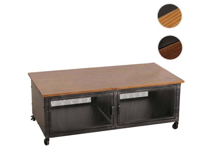 Table basse HWC-N28 45x120x60cm noir marron