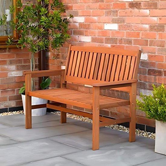 Famanu Gartenbank Wetterfest - 120 cm Breite - Goldbraun