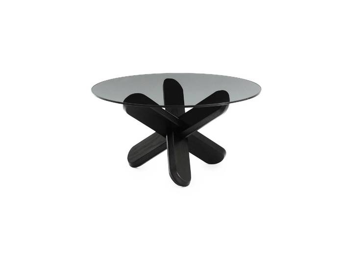 Table basse en verre fumé noir Ding