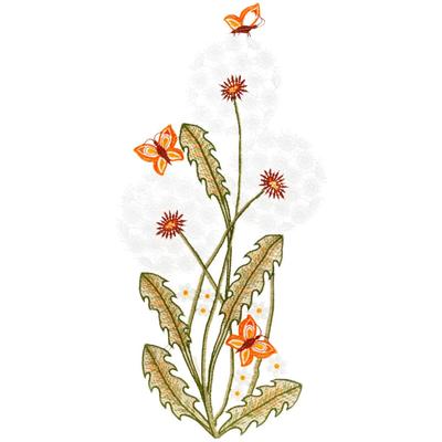 Fensterbild "Fensterbild "Pusteblumen" farbig", bunt, B:21cm H:40cm, Polyester, W. REUTER & SOHN - PLAUENER SPITZE, Fensterbilder