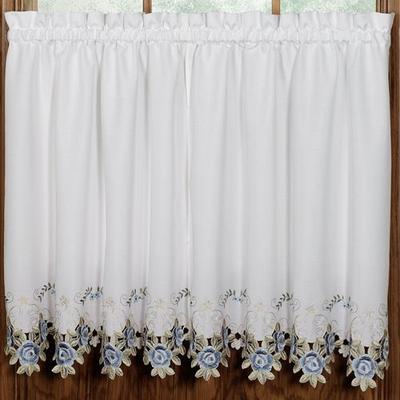H.c. International, Inc. Bella Rose Tailored Tier Pair, 60 x 36, Rose/Ivory