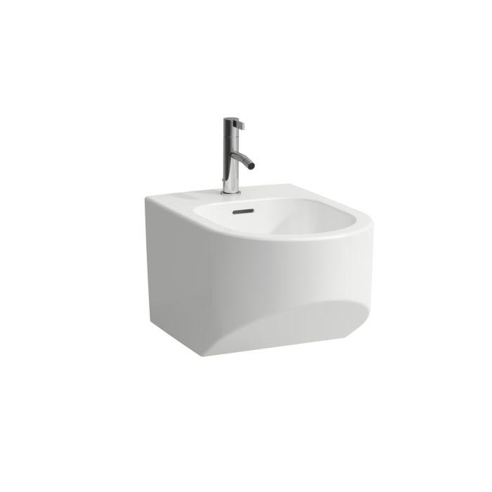 LAUFEN Sonar Wand-Bidet H8303414003021 37x53cm, Hahnloch, ohne seitliches Loch für Wasseranschluss, weiß LCC
