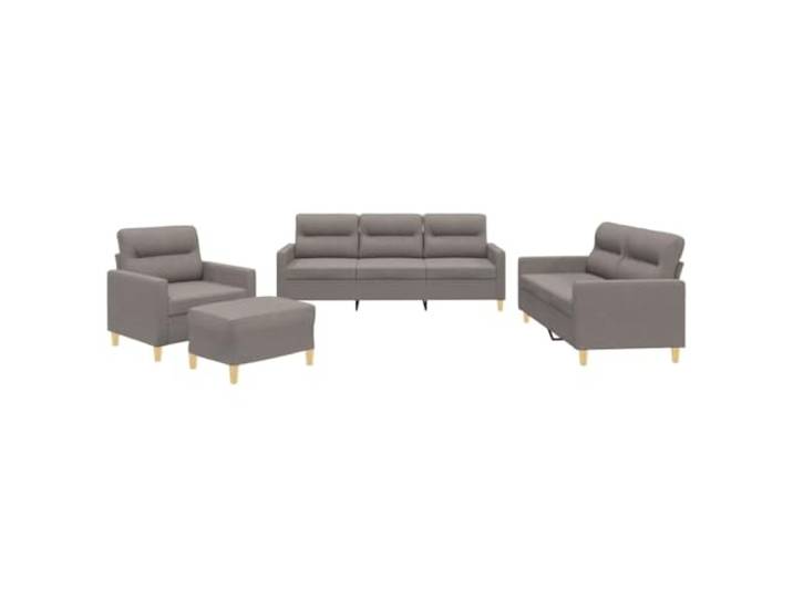 vidaXL 4-TLG. Sofagarnitur mit Kissen Taupe Stoff