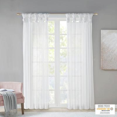 Madison Park Elowen Twisted Tab Voile Sheer Window Curtain Pair