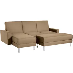 FUNKTIONSSOFA mit Hocker Katryna Flachgewebe sand