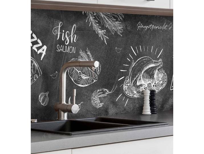MyMaxxi Küchenrückwand Küchenrückwand selbstklebend Menü Tafel Schule Spritzschutz Folie, (Klebefolie passend geschnitten und gerollt B 400 cm x H 60 cm), Menü Tafel Schule B 400 cm x H 60 cm