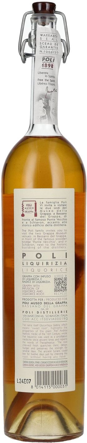 Poli Grappa Liquirizia 40% Vol. 0,5l