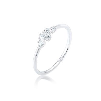 Verlobungsring ELLI DIAMONDS "Ring Verlobung Diamant (0.105 ct) 925 Sterling Silber" Gr. 56, silber, Fingerringe, Damen, 56, Silber 925 (Sterlingsilber), Verlobungsring