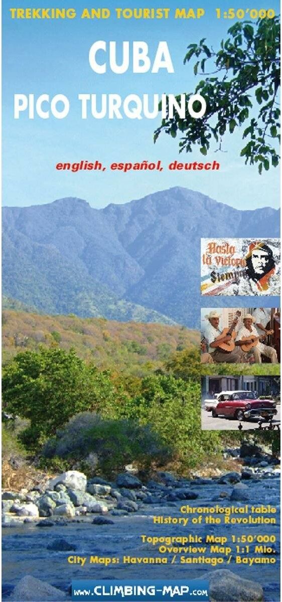 Carte de randonnée et d'escalade - Turquino Pico + Havanna/Santiago/Bayamo (Cuba)   Climbing Map