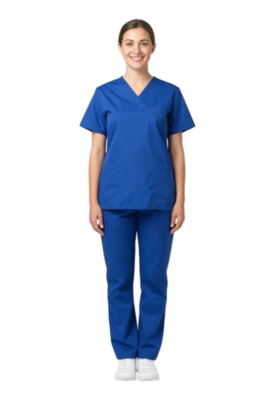 ms Praxistextilien Kasack Basel,100 % Baumwolle , Damen + Herrengrößen IV/XL -kornblau B 0200 B IV