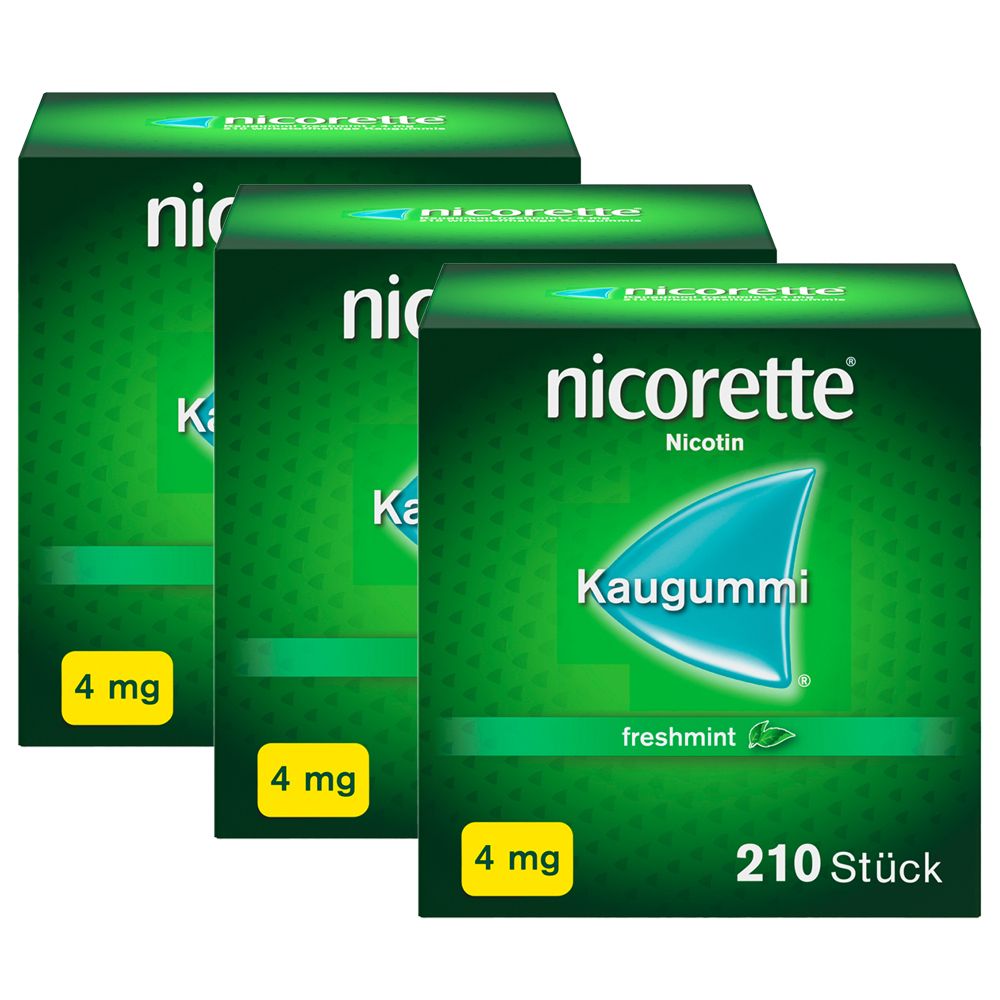 Nicorette 4MG Freshmint 3er-Pack 3x210 St Kaugummi
