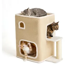 Relaxdays Katzenhaus (Katze), Hundebett + Katzenbett