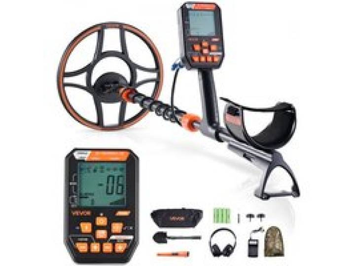 VEVOR Metalldetektor für Erwachsene 304,8 mm, Profi Metallsuchgerät mit 7 Modi, IP68 Wasserdicht, Hochpräziser Golddetektor mit Display, Kabellosen Kopfhörern, Verstellbarer Länge, zur Goldsuche