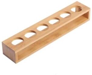 Uplifted Finds Premium 6 Slot Bamboo Shot Glass Flight Tray & Display wood Straight