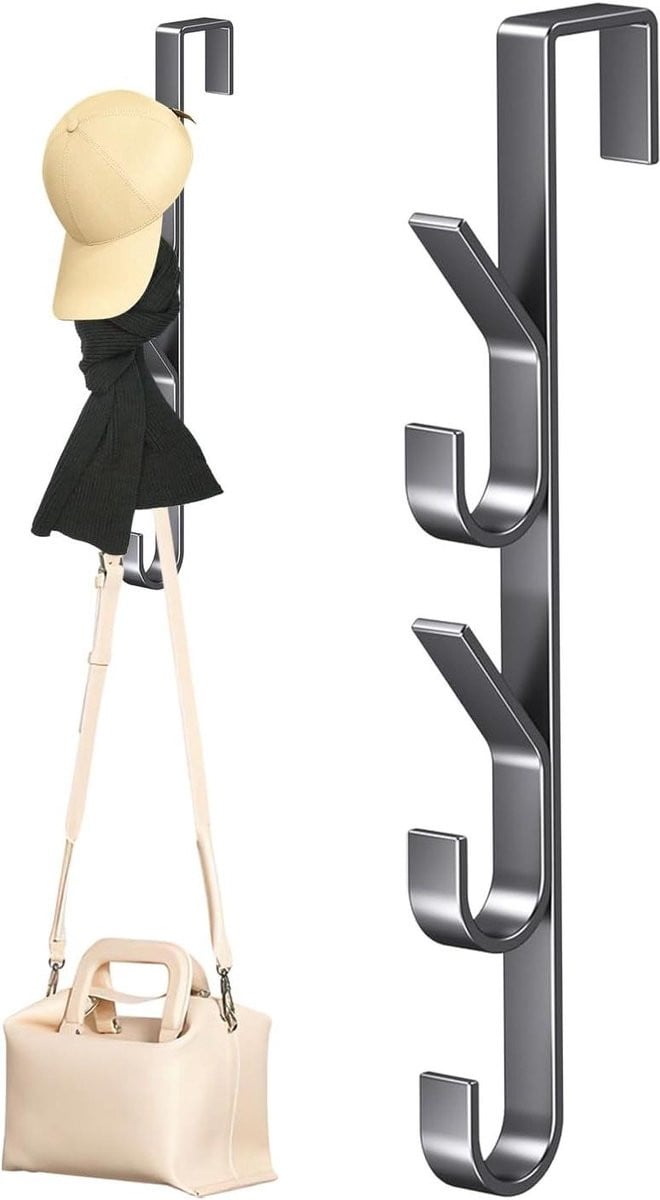 Titanium Deurhaken van Stevig Koolstofstaal voor Kledinghangers - 31 x 8 x 4 cm